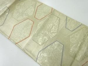 アンティーク　亀甲に花・古典柄模様織出し袋帯（材料）